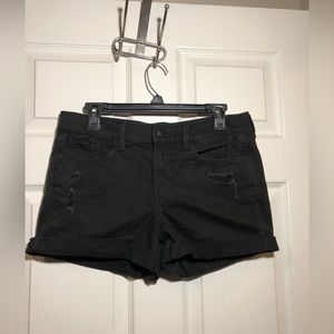 Ripped black jean shorts size 8